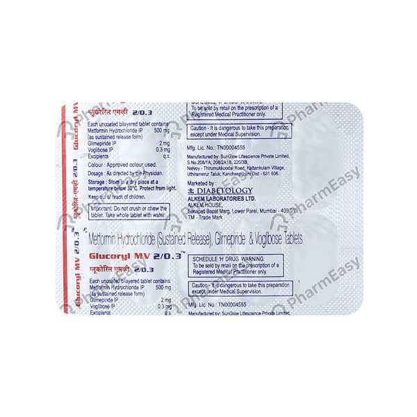 Glucoryl Mv 2/0.3Mg Strip Of 10 Tablets