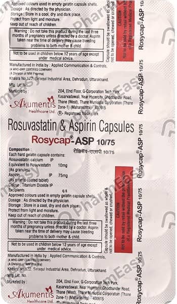 Rosycap Asp 10mg/75mg Strip Of 10 Capsules