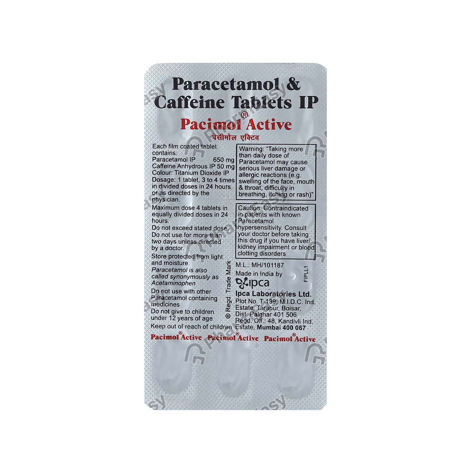 Pacimol Active Tablet Uses, Side Effects, Dosage, Composition & Price