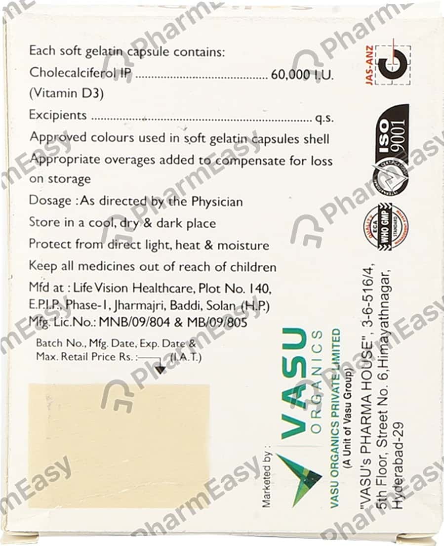 Solis D3 60000 IU Capsule (4) Uses, Side Effects, Price & Dosage