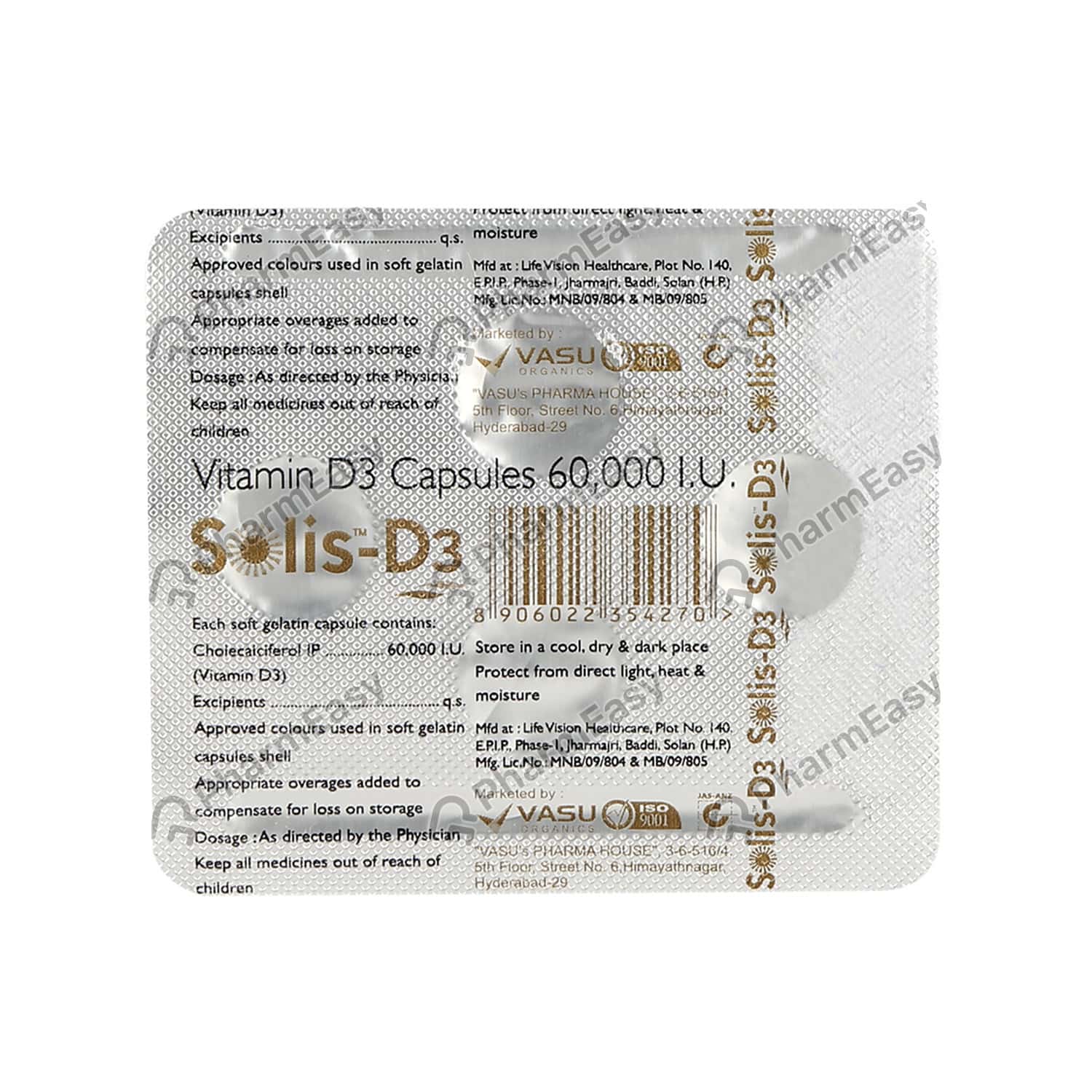 Solis D3 60000 IU Capsule (4) Uses, Side Effects, Dosage, Composition