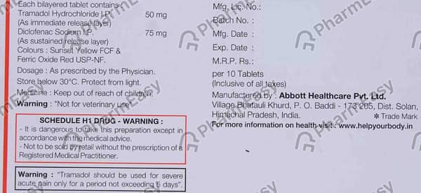 Durapain 50/75mg Strip Of 10 Tablets