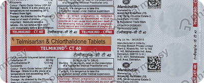 Telmikind Ct 40/12.5mg Strip Of 10 Tablets