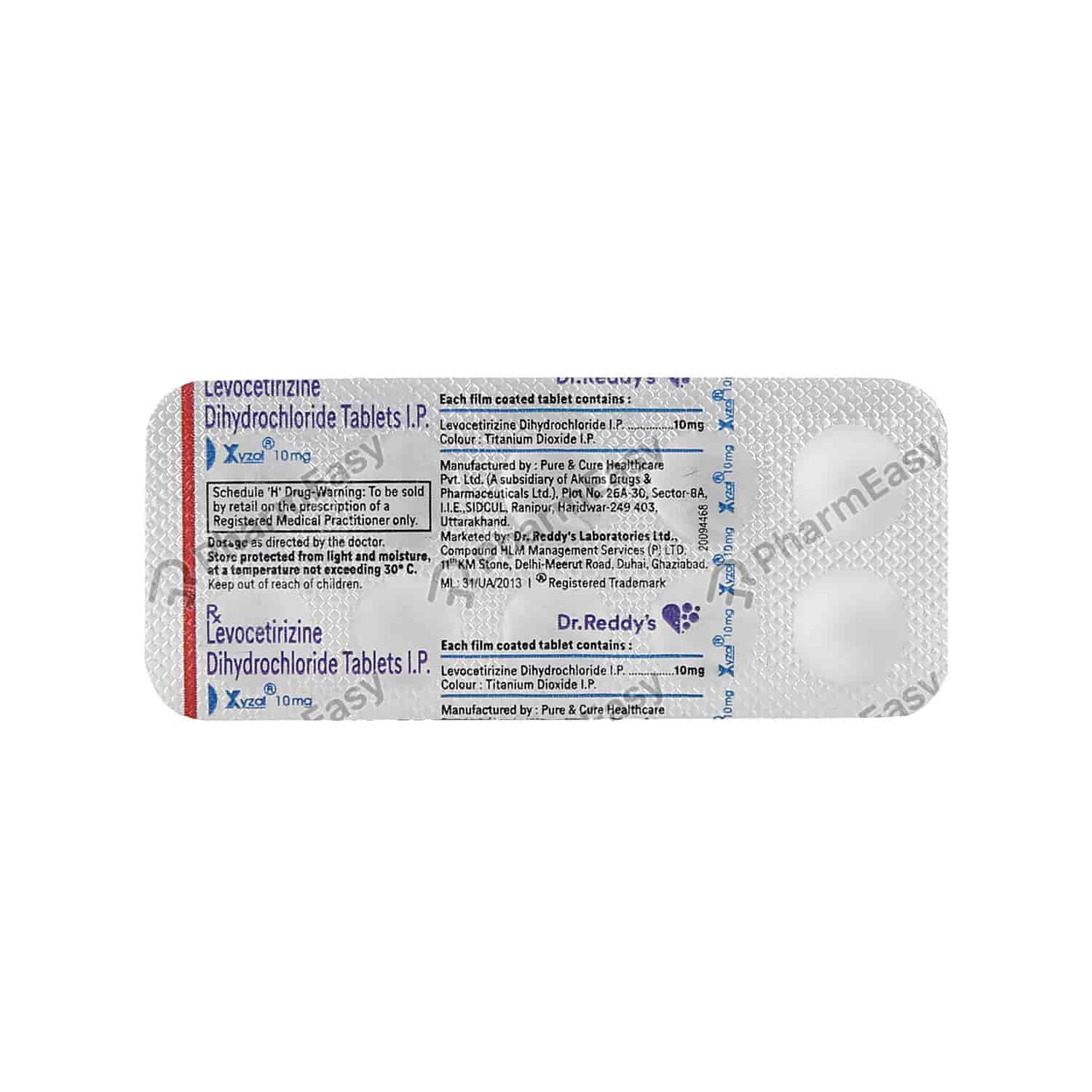 Xyzal 10mg Tab Uses, Side Effects, Dosage, Composition & Price PharmEasy