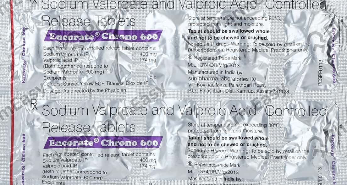 Encorate Chrono 600mg Strip Of 10 Tablets: Uses, Side Effects, Price ...