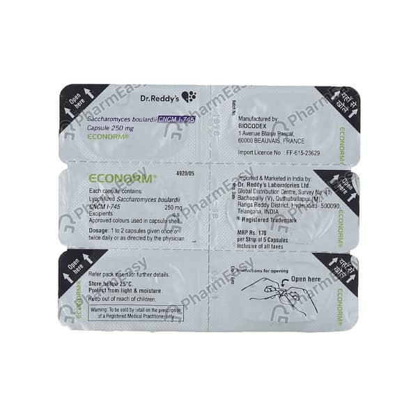 Econorm 250mg Strip Of 5 Capsules