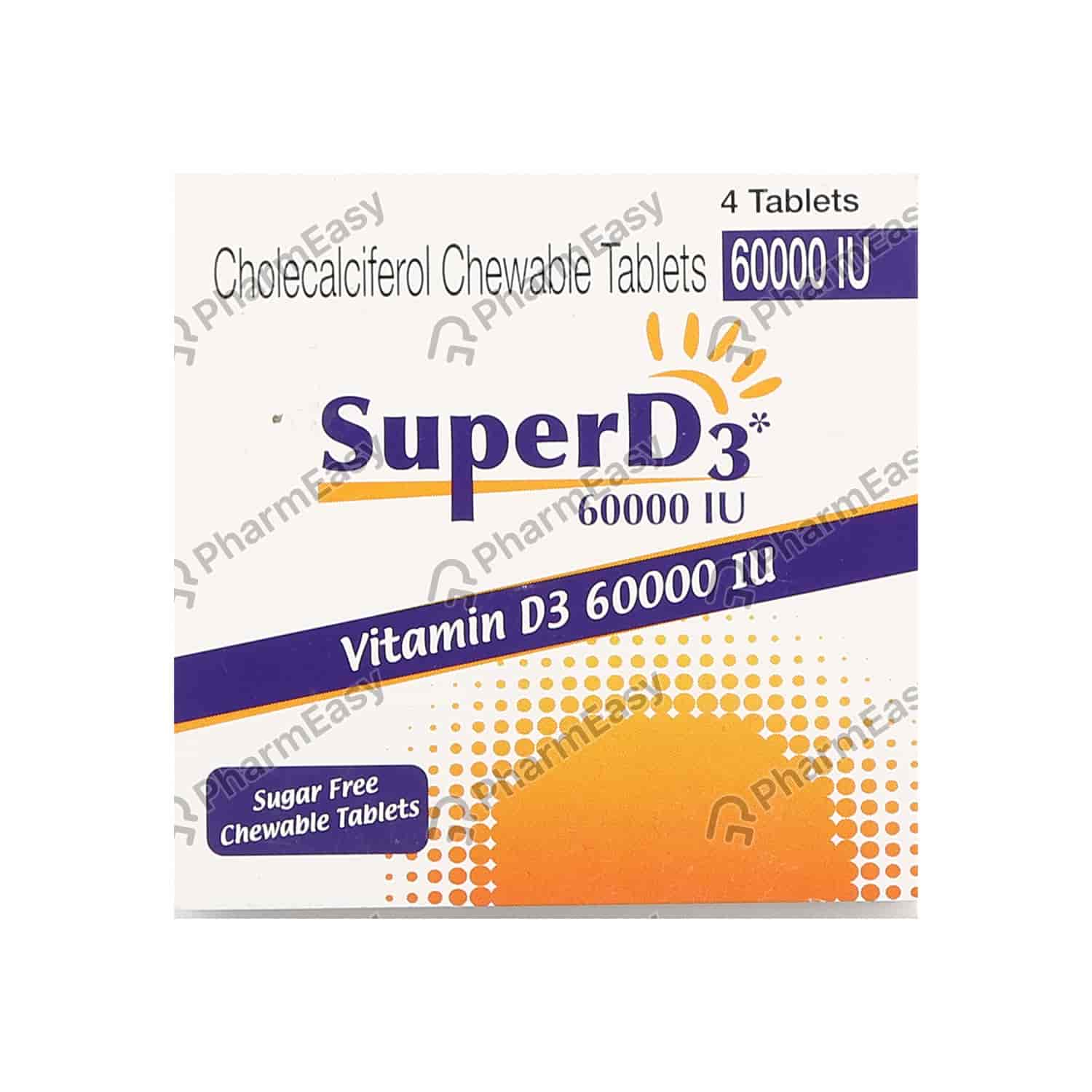Super D3 60000 Iu Sf Chew Tab 4'S Uses, Side Effects, Dosage