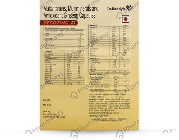 Becozinc G Strip Of 10 Capsules