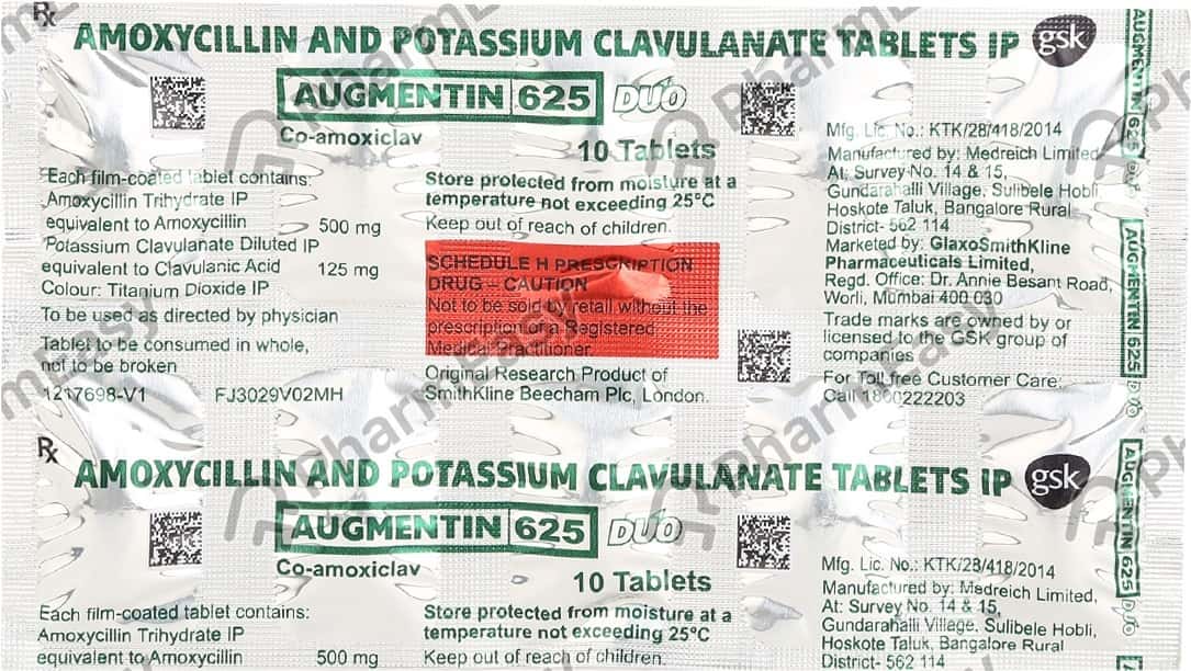 Augmentin Duo 625mg Strip Of 10 Tablets Uses Side Effects Price Augmentin Duo 625mg Strip Of 10 Tablets Uses Side Effects Price