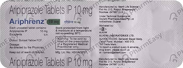 Ariphrenz 10Mg Strip Of 10 Tablets