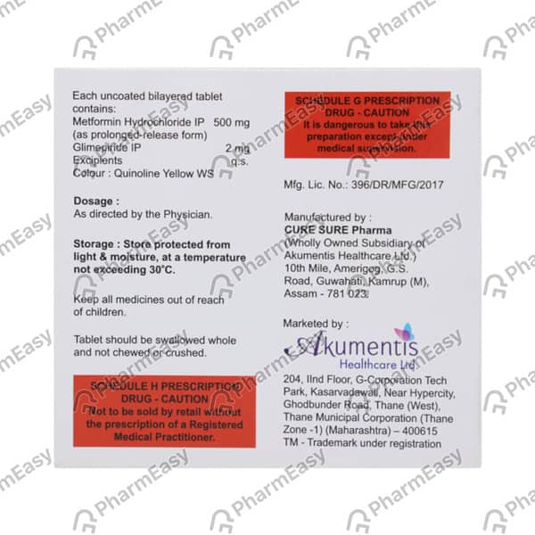 Switglim M 2/500mg Strip Of 10 Tablets