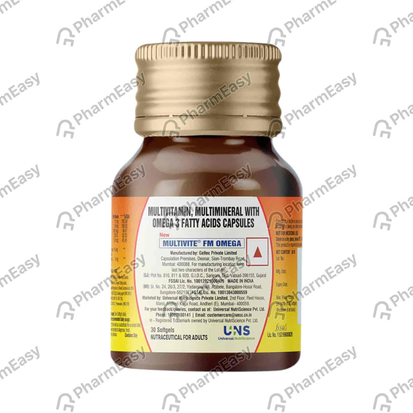 New Multivite Fm Omega Bottle Of 30 Softgel Capsules