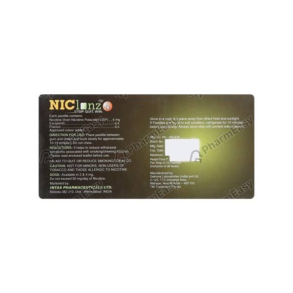 Niclonz 4Mg Strip Of 10 Pastilles