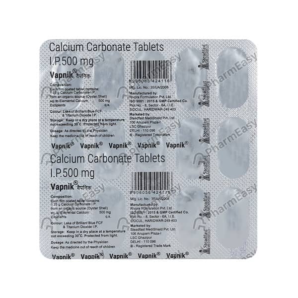 Vapnik 500Mg Strip Of 15 Tablets