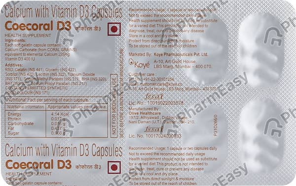 Coecoral D3 Strip Of 10 Capsules
