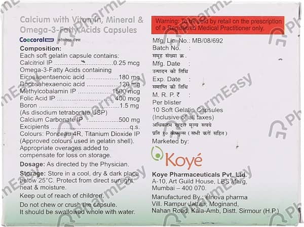 Coecoral Max Strip Of 10 Capsules