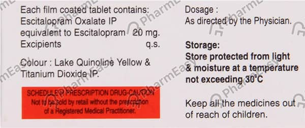 Escipra 20Mg Strip Of 10 Tabletss