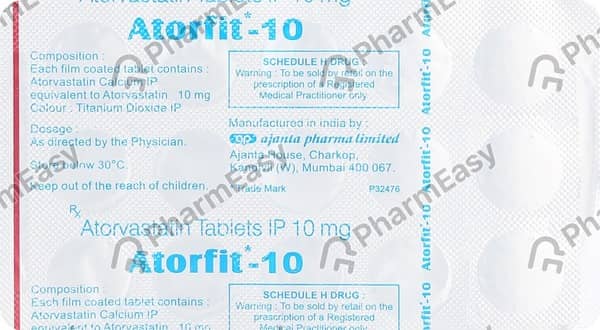Atorfit 10mg Strip Of 15 Tablets