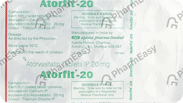 Atorfit 20mg Strip Of 15 Tablets