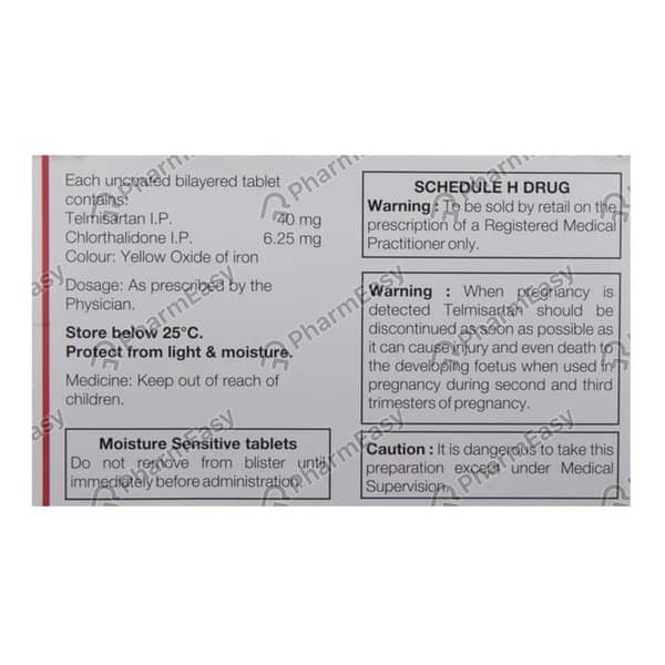Telpres Ct 40/6.25mg Strip Of 10 Tablets