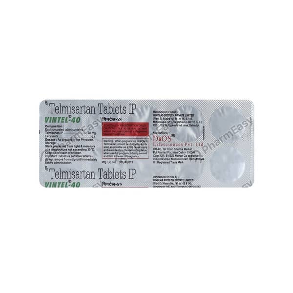 Vintel 40mg Strip Of 10 Tablets