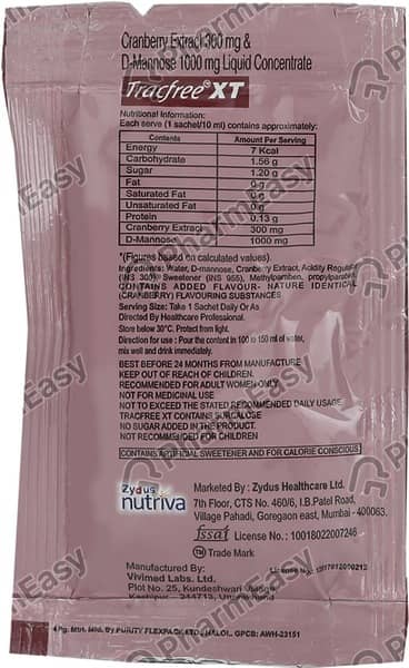 Tracfree Xt Sugar Free Sachet Of 10Ml Oral Liquid