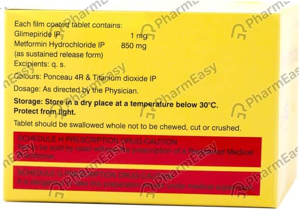 Glycomet Gp 1/850mg Strip Of 10 Tablets