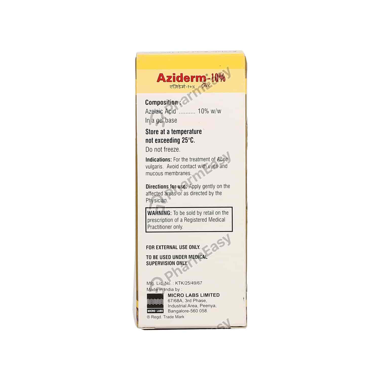 Buy Aziderm 10% Gel Online at Flat 18% OFF* | PharmEasy