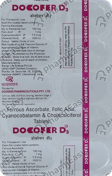 Docofer D3 Strip Of 10 Tablets