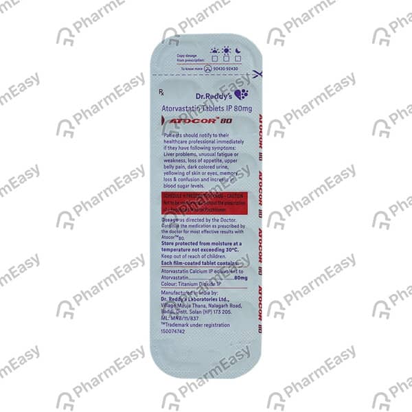 Atocor 80mg Strip Of 10 Tablets