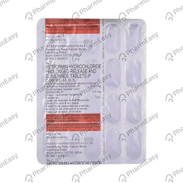Zoryl M 0.5mg Strip Of 15 Tablets