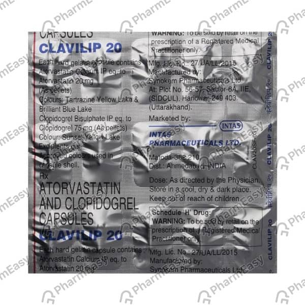 Clavilip 20mg Strip Of 10 Capsules