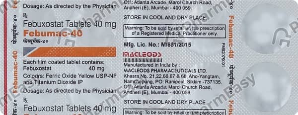 Febumac 40mg Strip Of 10 Tablets