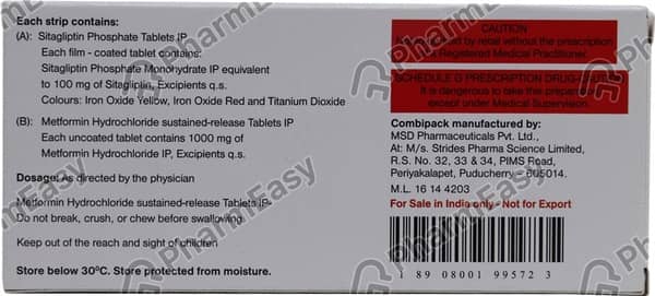 Istamet Xr Cp Strip Of 7 Tablets