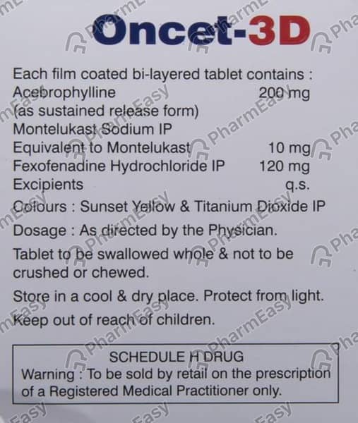 Oncet 3d Strip Of 10 Tablets