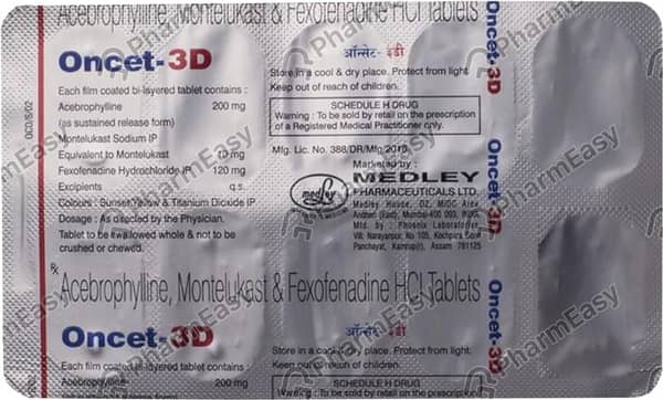 Oncet 3d Strip Of 10 Tablets