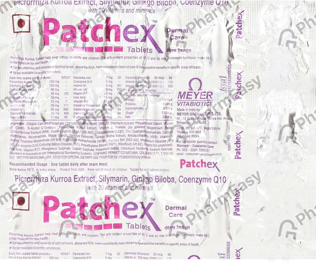 Buy Patchex Strip Of 15 Tablets Online at Flat 15% OFF | PharmEasy