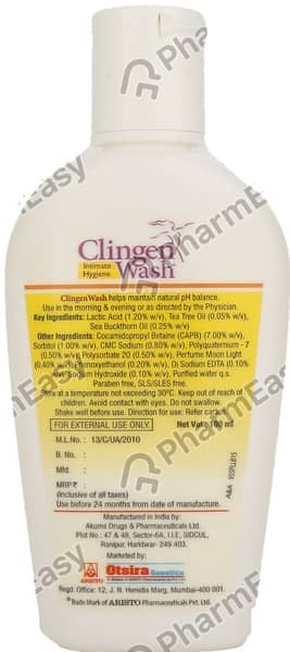 Clingen Intimate Hygiene Wash Bottle Of 100Ml