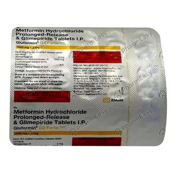 Gluformin G2 Strip Of 15 Tablets