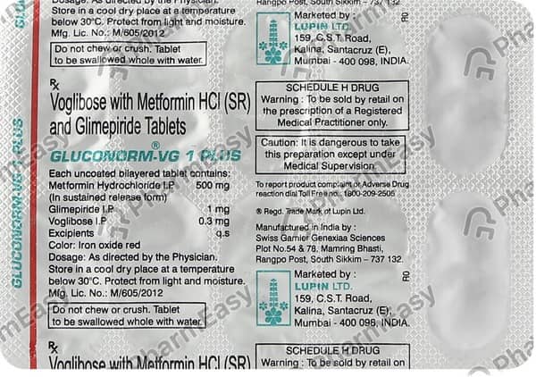 Gluconorm Vg Plus 1Mg Strip Of 10 Tablets