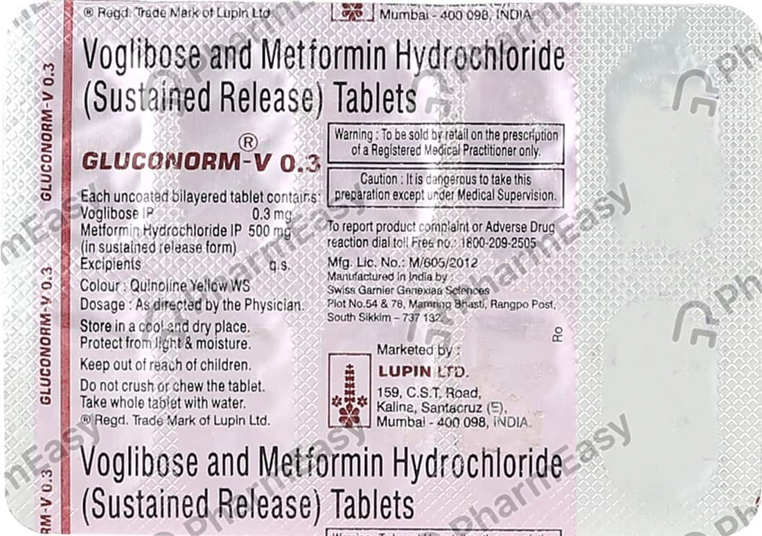 Gluconorm V 0.3mg Strip Of 10 Tablets