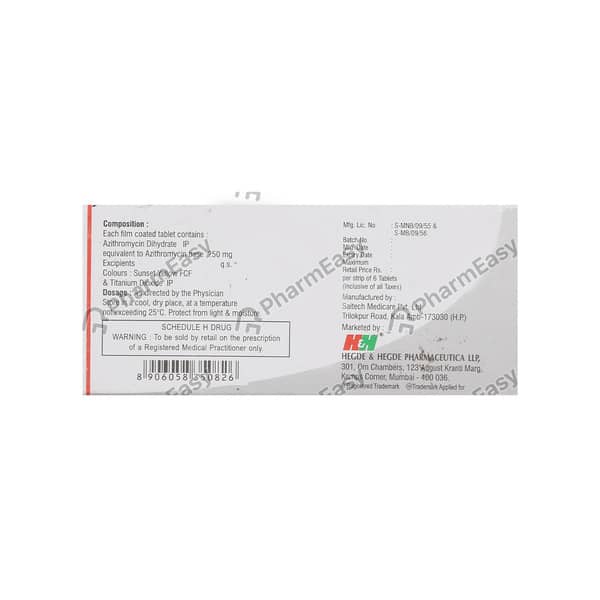 Hhazi 250mg Strip Of 6 Tablets