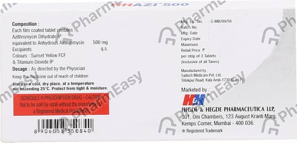 Hhazi 500mg Strip Of 3 Tablets
