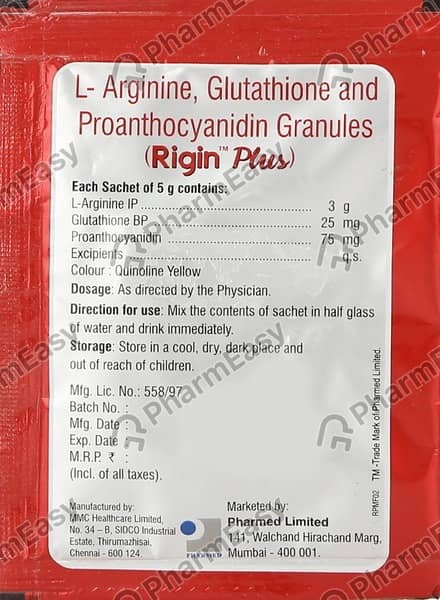 Rigin Plus Lemon Flavour Sugar Free Sachet Of 5gm Granules