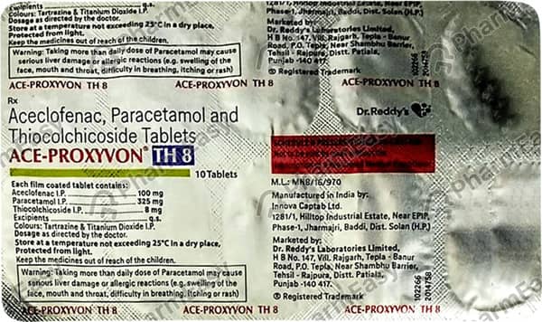 Ace Proxyvon Th 8 Strip Of 10 Tablets