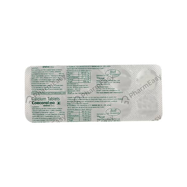 Coecoral 250mg Strip Of 10 Tablets