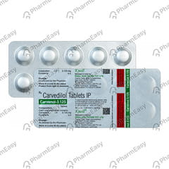 Carvenol 3.125mg Strip Of 10 Tablets