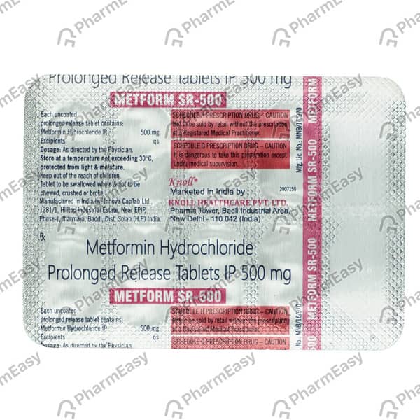 Metform Sr 500mg Strip Of 10 Tablets