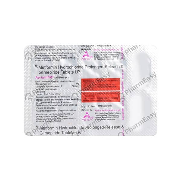 Apriglim M 1Mg Strip Of 10 Tablets