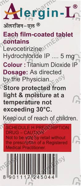 Alergin L 5mg Strip Of 10 Tablets